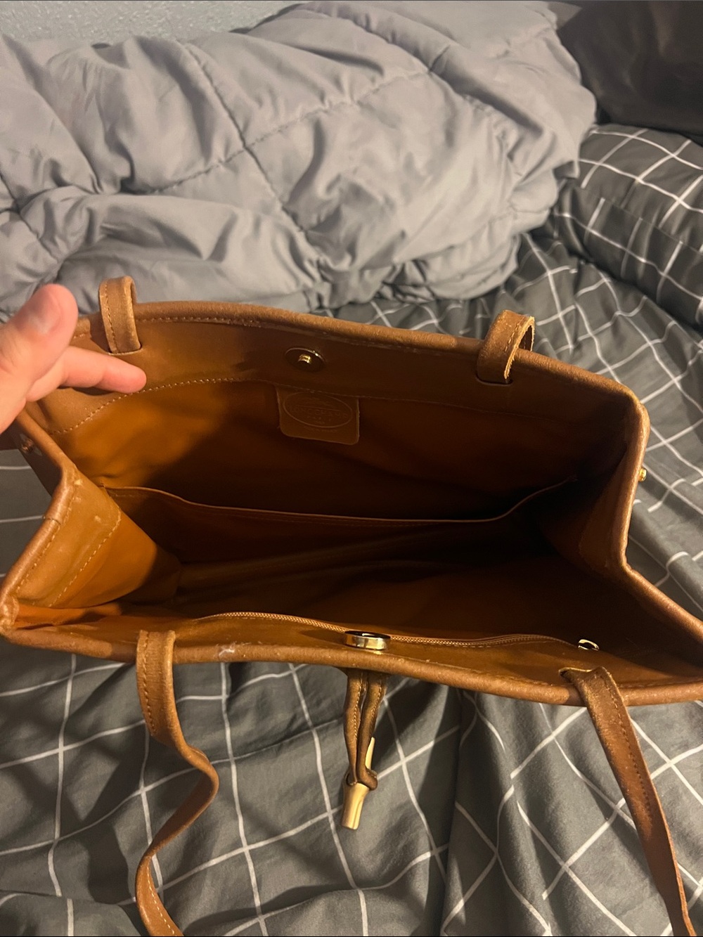 Longchamp Brown Leather Shoulder Tote - Timeless Everyday Bag - Picture 16 of 16